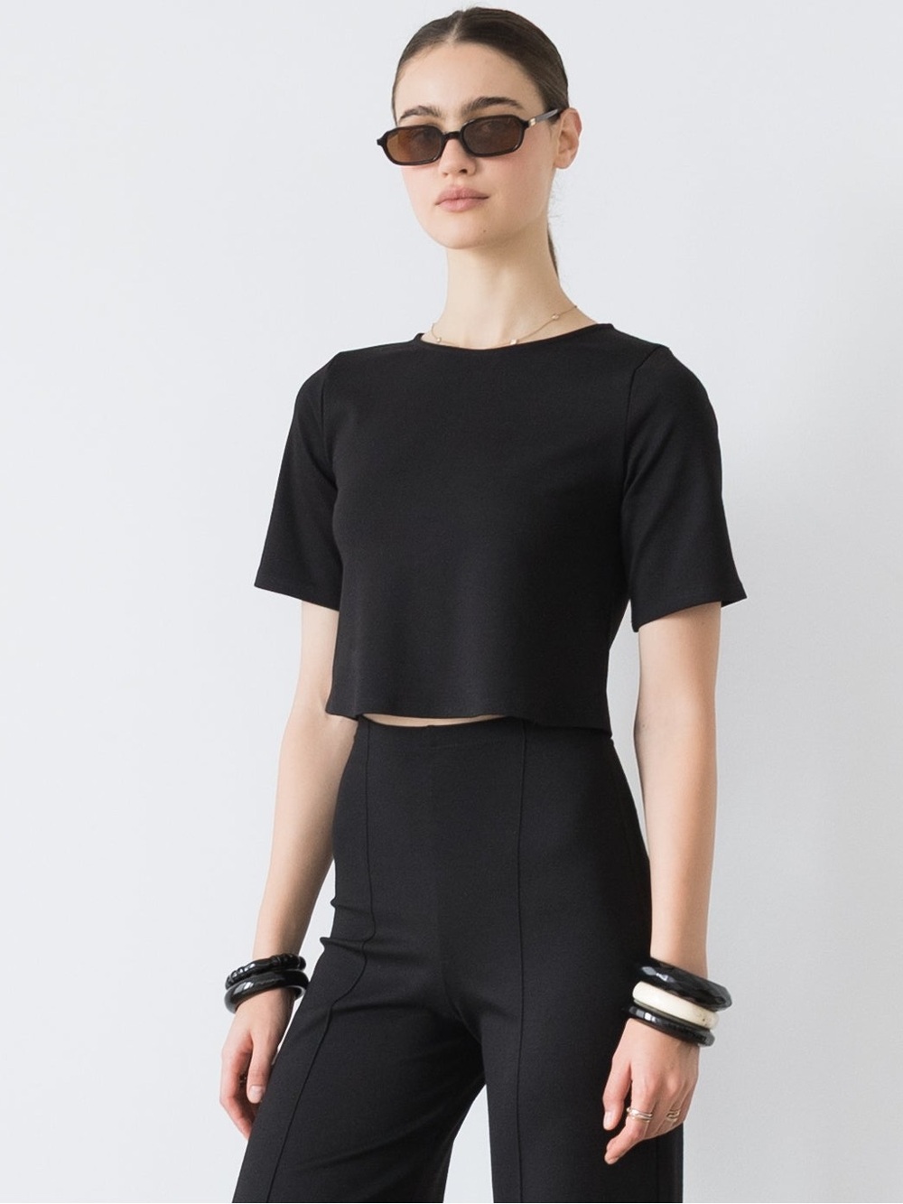 Ripley rader black Ponte  boxy cropped tee